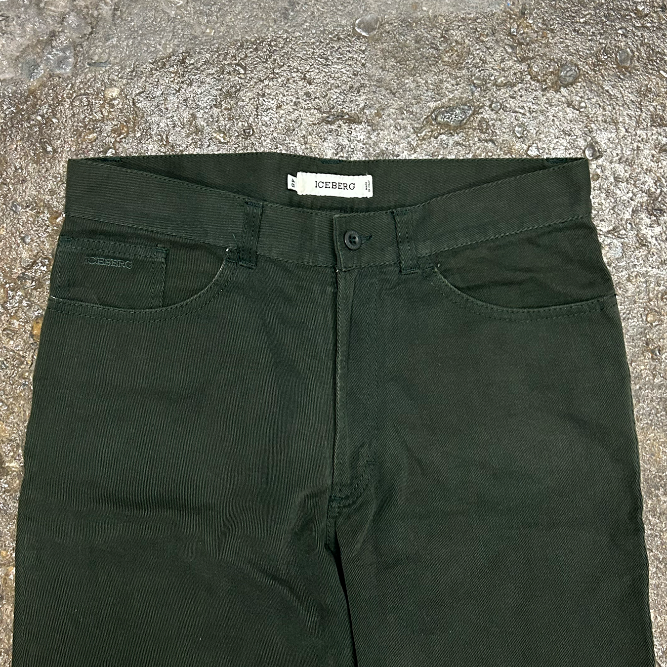 Deep Green Iceberg Straight Denim