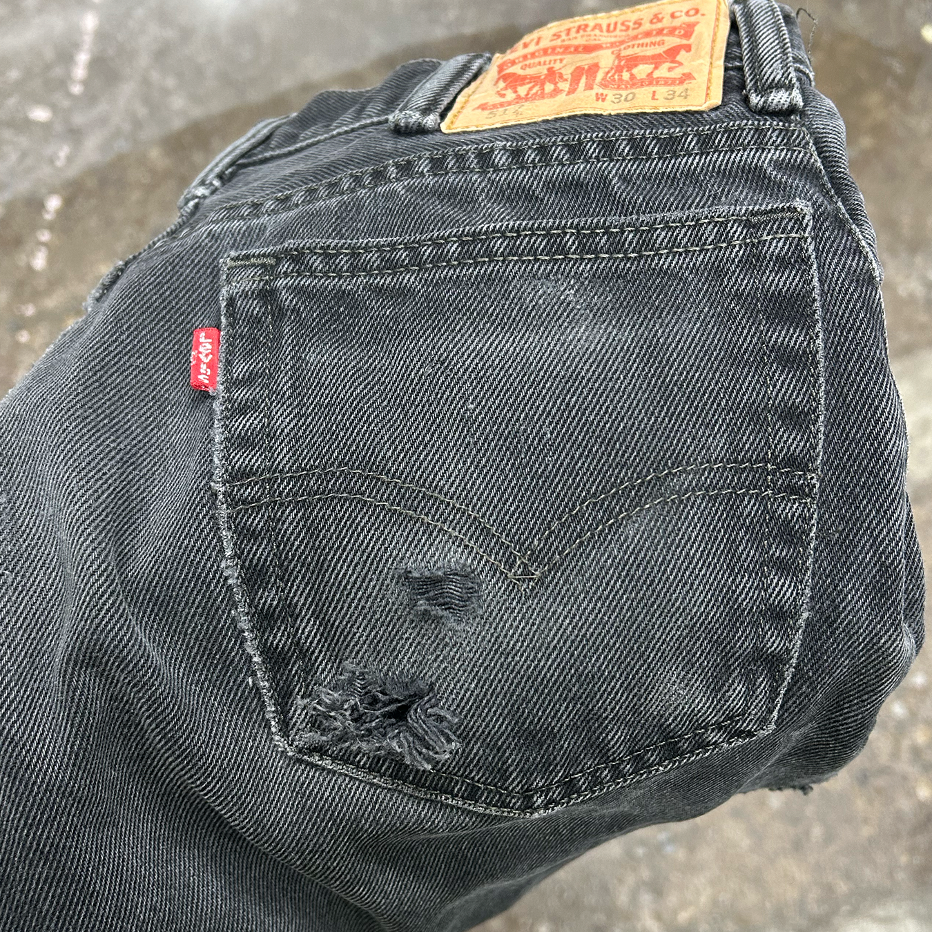 Flared and Thrashed Levi's 517