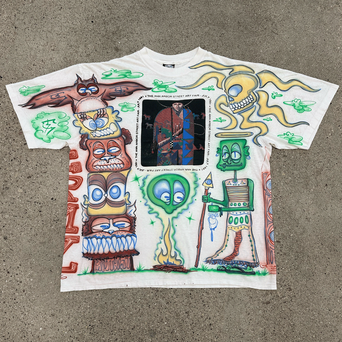 ART FAIR 1991 / BEHOLD A GREEN GOD / LEANING TOTEM
