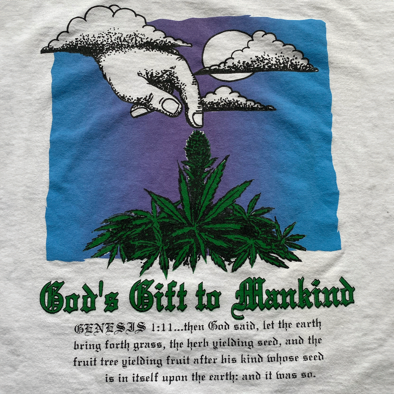 Gods Gift To Mankind Tee, White 1990s