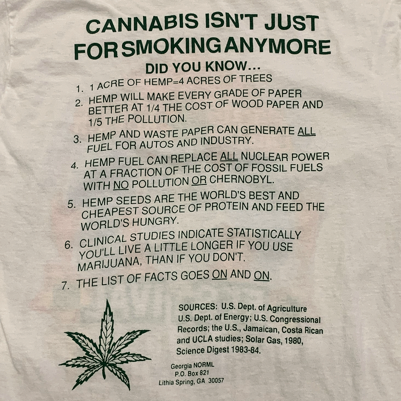 The Third Great Atlanta Pot Festival Tee, 1992