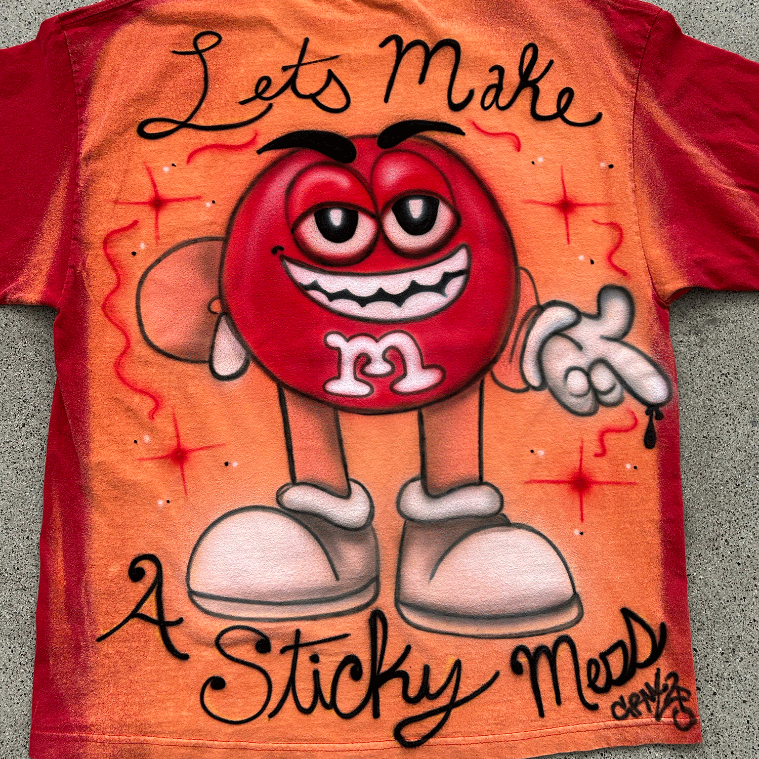 Red M&M Tee (Sticky Mess)