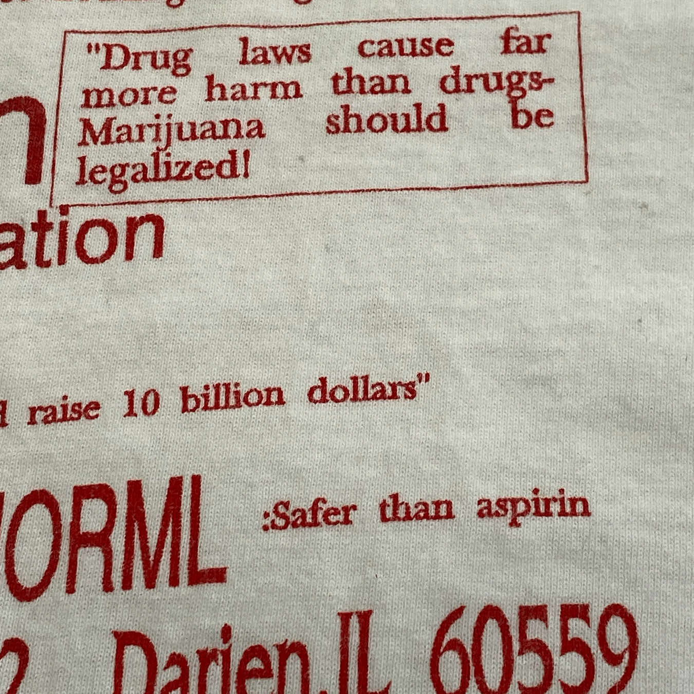 Safer Than Aspirin Tee, 1900s