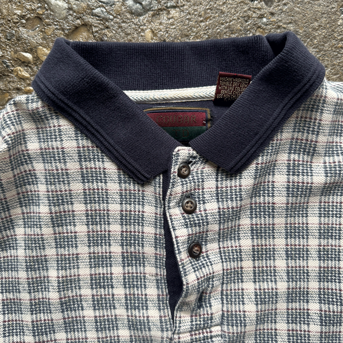 Checked Long Sleeve Polo