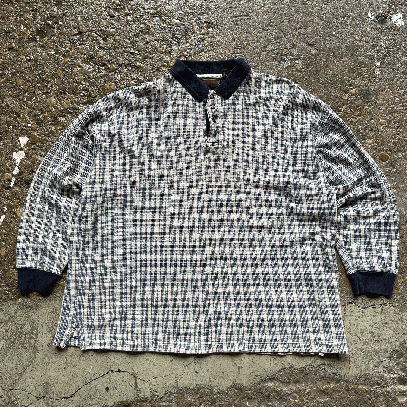 Checked Long Sleeve Polo