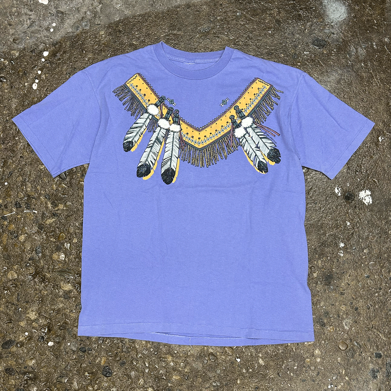 Purple Native American Necklace Tee