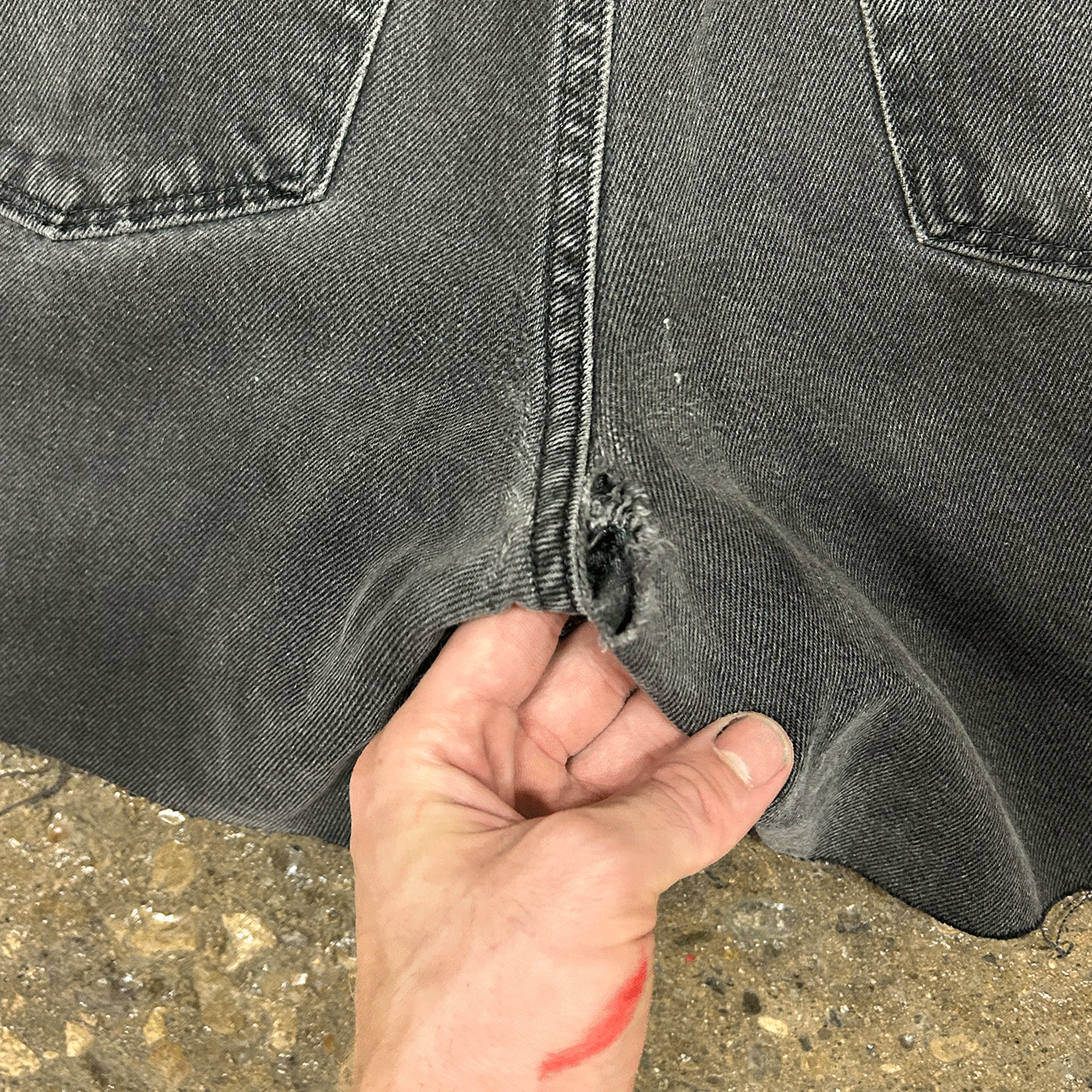 Busted Black Cutoff Jorts