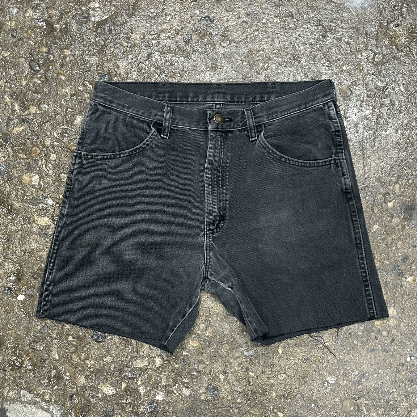 Busted Black Cutoff Jorts