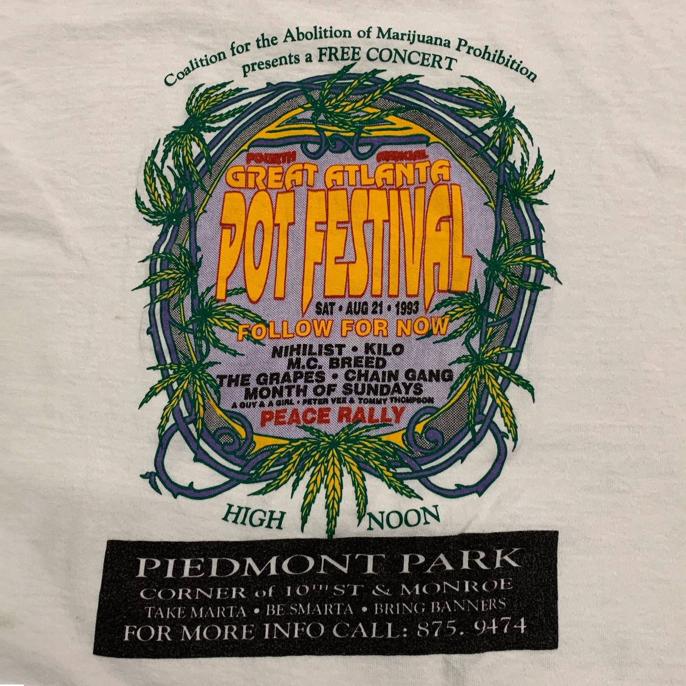 The Fourth Great Atlanta Pot Festival Tee, 1993